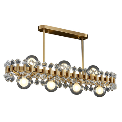 Rectangle color crystal chandelier for dining room kitchen island post modern lighting(WH-MI-323)