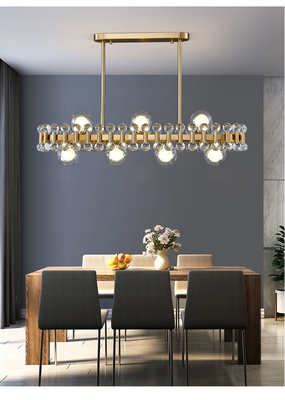 Rectangle color crystal chandelier for dining room kitchen island post modern lighting(WH-MI-323)
