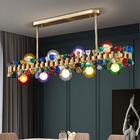 Rectangle color crystal chandelier for dining room kitchen island post modern lighting(WH-MI-323)