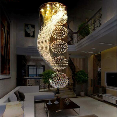 Long stair modern lamp crystal chandelier LED lights elegant chandelier(WH-NC-19)