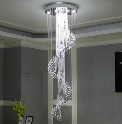 Crystal Room Lights Spiral K9 Crystal Staircase European Chandelier(WH-NC-21)