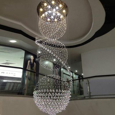 Modern Long LED Spiral Living Crystal Chandeliers Lighting Indoor crystal light chandelier(WH-NC-23)