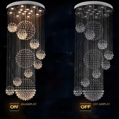 Long Crystal Chandelier Lighting Lustres Lampadari Modern Stage hallway light(WH-NC-24)