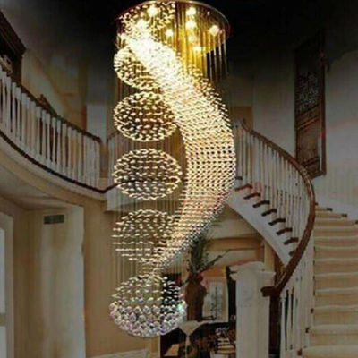 New modern spiral design K9 chandelier LED crystal lights large chandeliers(WH-NC-25)