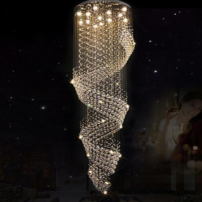 Manggic Modern Crystal Chandelier For Spiral Interior Design kitchen hanging light(WH-NC-26)