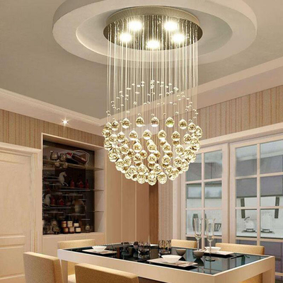 Modern K9 Large LED SphericLiving Room Crystal Chandeliers Round Large Chandelier(WH-NC-28)