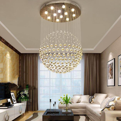 Modern K9 Large LED SphericLiving Room Crystal Chandeliers Round Large Chandelier(WH-NC-28)