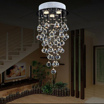 Modern Led K9 crystal chandelier lamp round lamp crystal glass chandelier light(WH-NC-31)