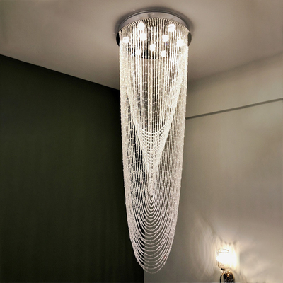 Luxury Stair Chandelier Lighting Crystal Tassel Indoor Lighting Restaurant Lobby Hotel Chandelier(WH-NC-32)