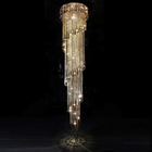 Modern Chandelier For Smoky Gray Crystal Luxury Fixtures Long Interior Stairway Chandelier(WH-NC-33)