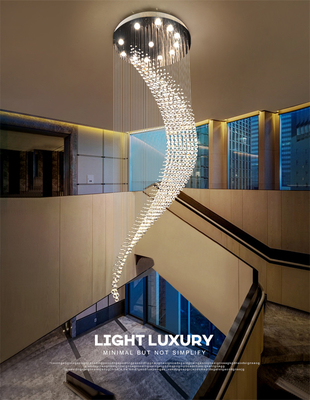 Crystal Modern Chandelier Single Spiral Ladder Foyer Chandelier crystal led pendant lights(WH-NC-34)