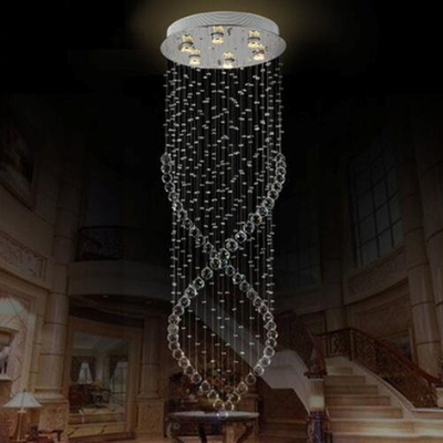 Modern Crystal Chandelier Light Stairs LED Crystal Chandelier for Villa Hall Drop light(WH-NC-36)