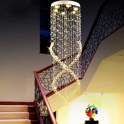 Modern Crystal Chandelier Light Stairs LED Crystal Chandelier for Villa Hall Drop light(WH-NC-36)