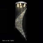Long Staircase Crystal Chandelier LED Modern Lamp Luxury Spiral Hanging Light(WH-NC-38)