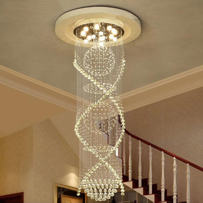 Modern Double Spiral Crystal Chandelier huge pendent light(WH-NC-40)