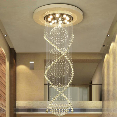 Modern Double Spiral Crystal Chandelier huge pendent light(WH-NC-40)