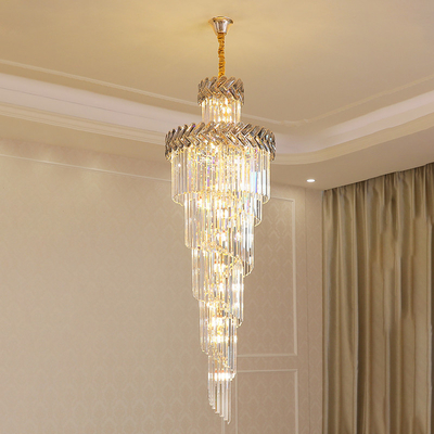 Hall Living Room Chandelier Smoky Gray Crystal Lamps art deco style gold chandelier(WH-NC-42)