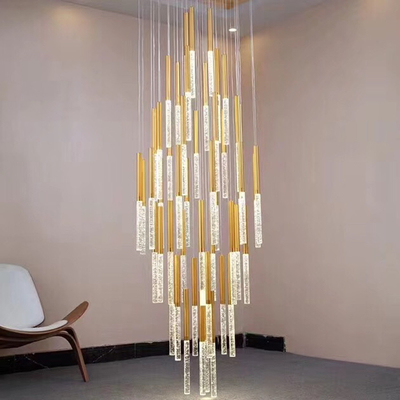 Modern Ceiling Led Chandelier Loft Staircase for Living Room Crystal Hanging Lamp(WH-NC-45)