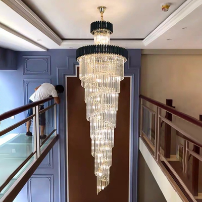 Large Top Long Crystal Led Chandeliers Hotel Hall Living Room luxury lights(WH-NC-48)