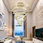 Luxury Staircase Crystal Chandelier Large Modern Rings silver chandeliers(WH-NC-49)