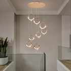 Luxury Crystal Chandelier For Staircase Led Home Decor Light Fixture Modern Creative Rings Chandelier(WH-NC-53)