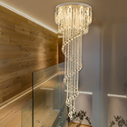 Modern Double Spiral Staircase Lustre Crystal ceiling lights for entrance hallway(WH-NC-54)