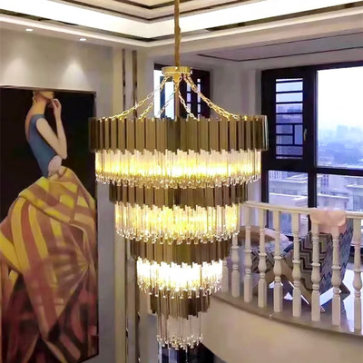 Modern mid century style K9 gold chandelier long chandeliers(WH-NC-58)