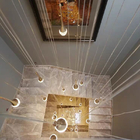 Modern staircase chandelier for living room crystal loft long hanging lamp guzhen lighting(WH-NC-61)