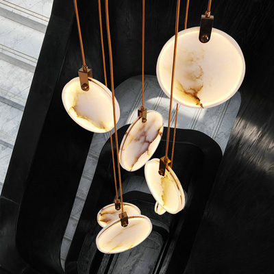 Modern Long Pendant Lights Luxury Staircase Marble Pendant Light(WH-NC-62）