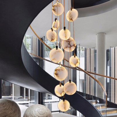 Modern Long Pendant Lights Luxury Staircase Marble Pendant Light(WH-NC-62）