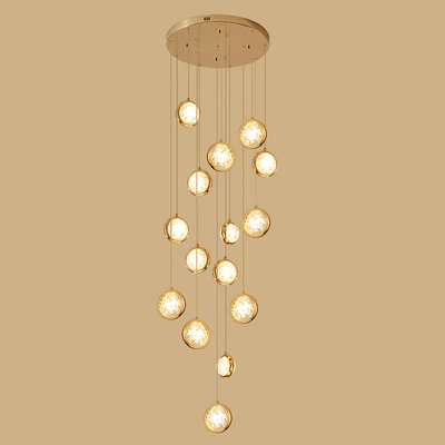 New modern pendant light loft for living room ball crystal villa scandinavian chandelier(WH-NC-63)