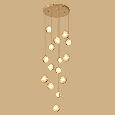 New modern pendant light loft for living room ball crystal villa scandinavian chandelier(WH-NC-63)