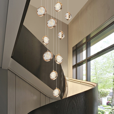 New modern pendant light loft for living room ball crystal villa scandinavian chandelier(WH-NC-63)