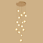 Round pendant light for living room ball crystal gold nordic chandelier(WH-NC-65)