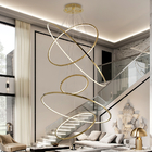 Cicle Chandelier Loft in the Hall Living Dining Room Gold Staircase Ring Pendant light(WH-NC-67)