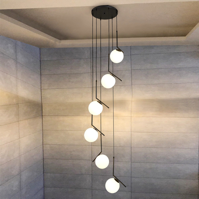 Long Pendant Lamp Modern Nordic Spiral Stair Hanging Light Dining Living Room Hotel Chandelier（WH-NC-69)