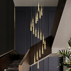 Long modern crystal chandelier for staircase luxury home decor nordic led pendant light(WH-NC-70)