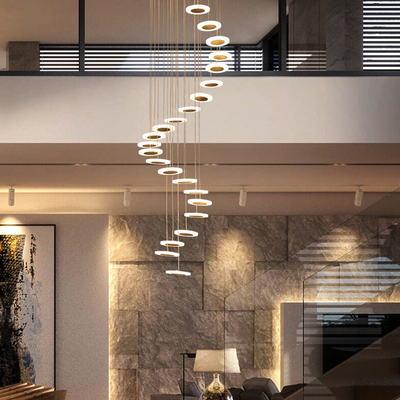 Modern minimalist staircase long LED hanging Chandelier Lighting (WH-NC-73)