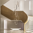 Oval Pendant Light Modern Minimalist Duplex Hall Nordic Living Room Lamp Villa Spiral Staircase Chandelier(WH-NC-75)