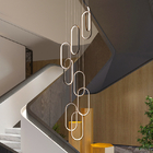 Oval Pendant Light Modern Minimalist Duplex Hall Nordic Living Room Lamp Villa Spiral Staircase Chandelier(WH-NC-75)