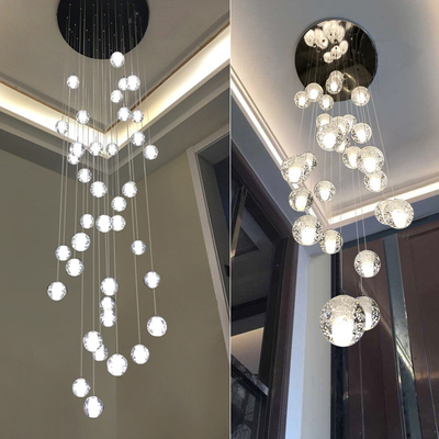 Modern LED Ceiling Long Chandelier Lighting Bubble Crystal Pendant Lamp(WH-NC-80)