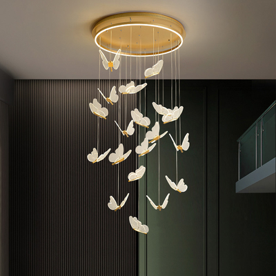 Pendant Chandelier For Ladder Revolving Staircase Butterfly Lighting（WH-NC-83)