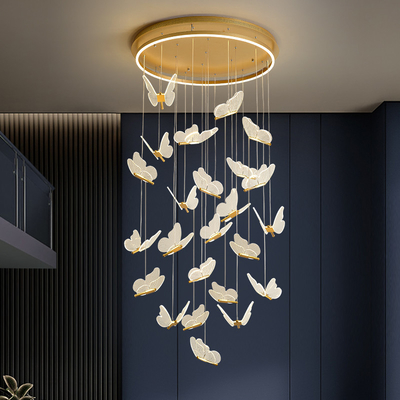 Pendant Chandelier For Ladder Revolving Staircase Butterfly Lighting（WH-NC-83)