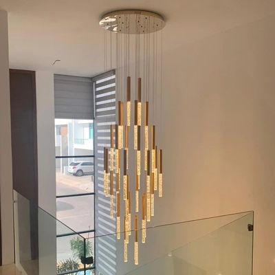 Modern Led Crystal Chandelier For Staircase Lobby Mall Villa Gold loft hanging lamp(WH-NC-84)