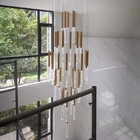 Modern Led Crystal Chandelier For Staircase Lobby Mall Villa Gold loft hanging lamp(WH-NC-84)