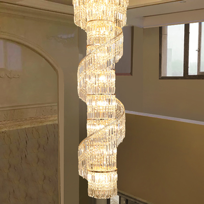 New Design Living Room Crystal Lights Villa Lobby modern staircase chandelier(WH-NC-86)