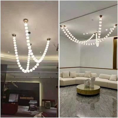 Postmodern Denmark Hotel Engineering Glass Lighting Clothing Store Cafe Showroom Long Chandelier(WH-NC-87)