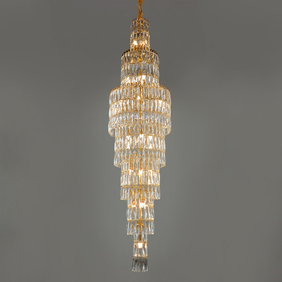 Luxury k9 crystal chandelier long staircase lamp living room lamp(WH-NC-89)