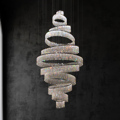 Modern Staircase Chandeliers For Living Room Lobby Club Luxury Ring Lights(WH-NC-90)