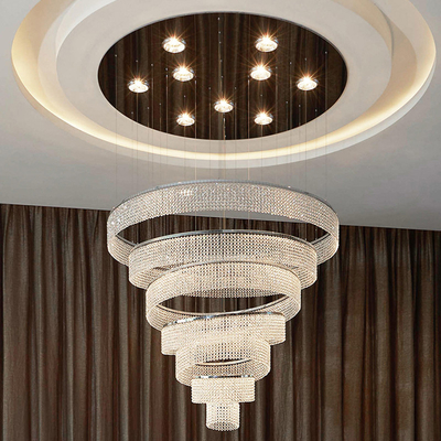 Modern Staircase Chandeliers For Living Room Lobby Club Luxury Ring Lights(WH-NC-90)